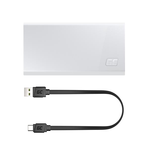 Green Cell powerbanka PowerPlay 20S 20000mAh 22.5W PD USB C, bílá