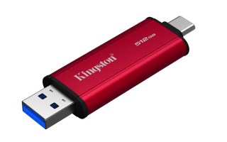 Kingston Dual Portable SSD, 512GB, externí, červená/5R