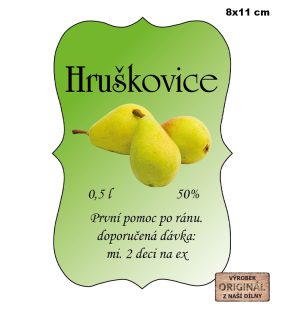 Samolepicí etiketa - Hruškovice č.1 8 x 11 cm