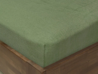 Dětské froté napínací prostěradlo – khaki